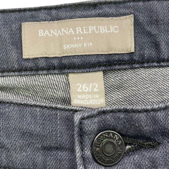 Banana Republic Skinny Fit Size 26/2 Low Rise Grey Wash Denim Jeans - Picture 5 of 6